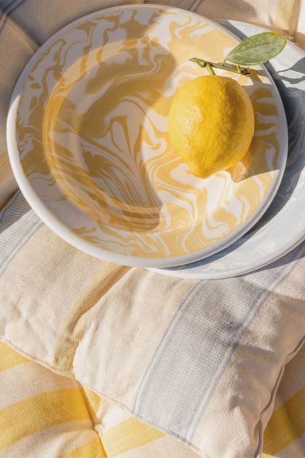 Marble Deep Enamel Plate from Daylesford