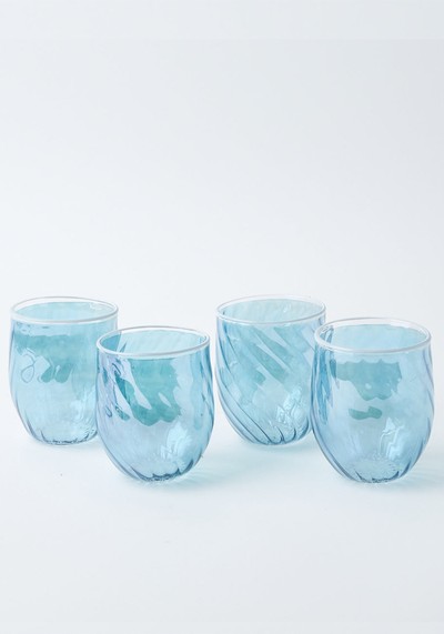 Blue Swirl Water Glasses from Mrs Alice