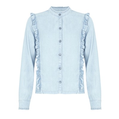 Denim Ruffle Shirt