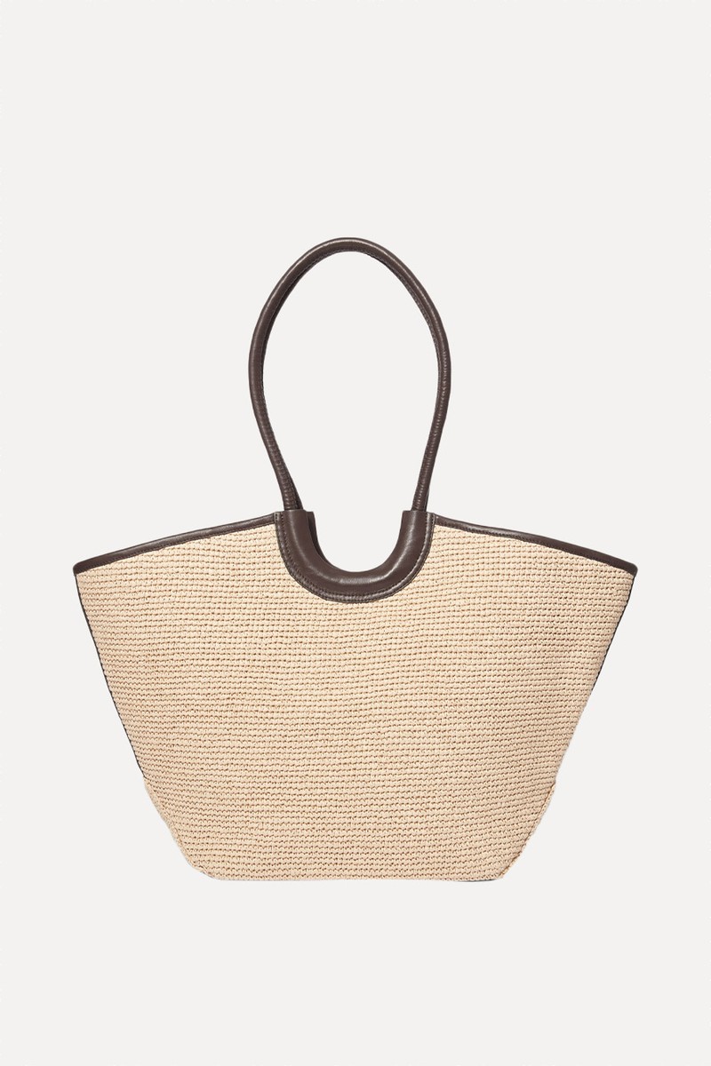 Leather-Detailed Straw Tote from & OTHER STORIES
