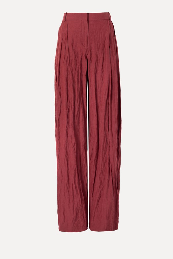 Wideleg Suit Trousers With A Wrinkled Effect