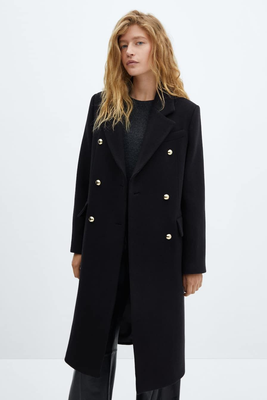 Wool Double-Breasted Coat With Buttons from Mango
