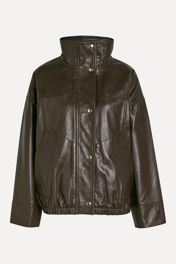 High-Neck Leather Jacket from Rohe
