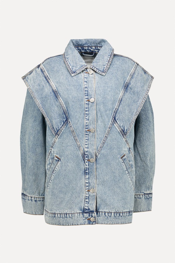 Winged Shoulder Denim Jacket