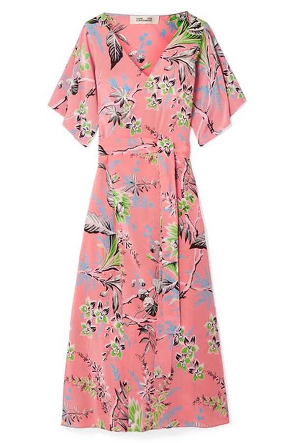 Floral-Print Silk Crepe De Chine Wrap Dress from Diane Von Furstenburg