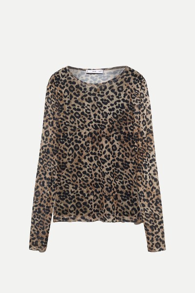 Printed Mesh T-Shirt from Mango