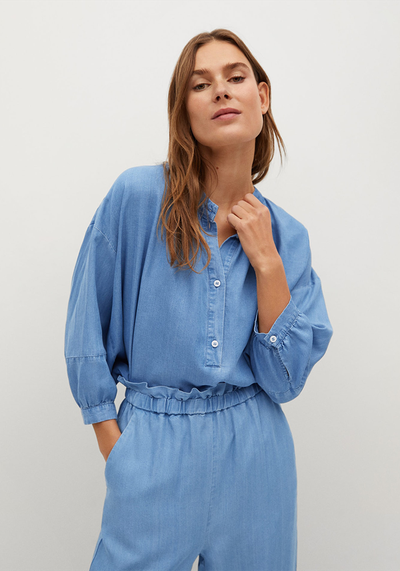 Denim Lyocell Shirt from Mango