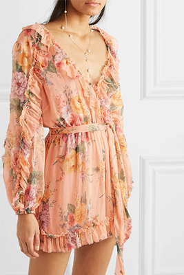 Zinnia Belted Ruffled Playsuit  from Zimmermann