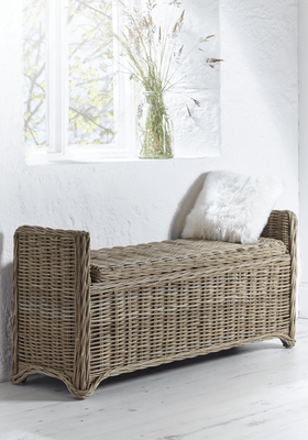 Round Rattan Storage Bench, from Cox and Cox