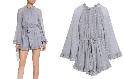 Ruffled Trimmed Fil Coupe Silk Georgette Playsuit from Zimmermann