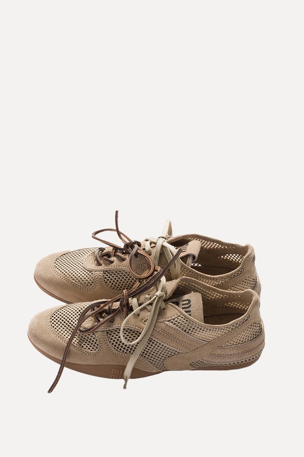 Gymnasium Mesh And Suede Sneakers from Miu Miu