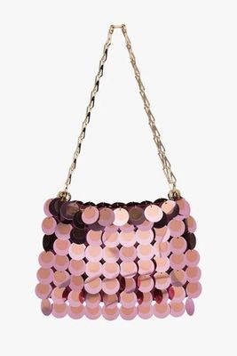 Pink Iconic 1969 Sparkle Shoulder Bag from Paco Rabanne