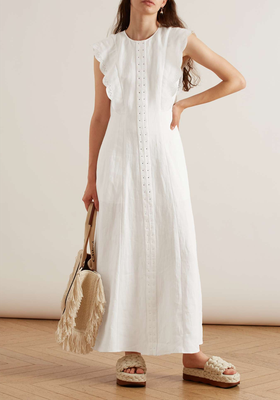 Scalloped Broderie Anglaise Linen Maxi Dress from Chloé