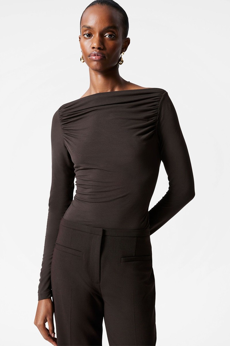 Draped Boatneck Top