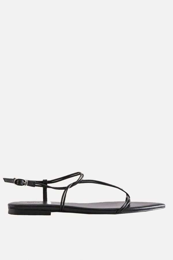 100% Leather Strappy Leather Sandals from Zara