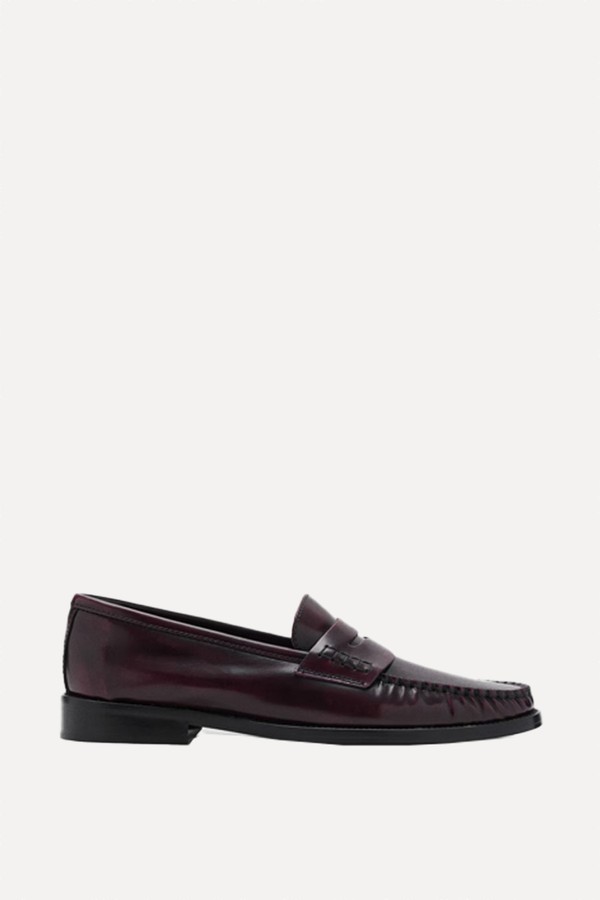 Gathered Leather Moccasins from Mango