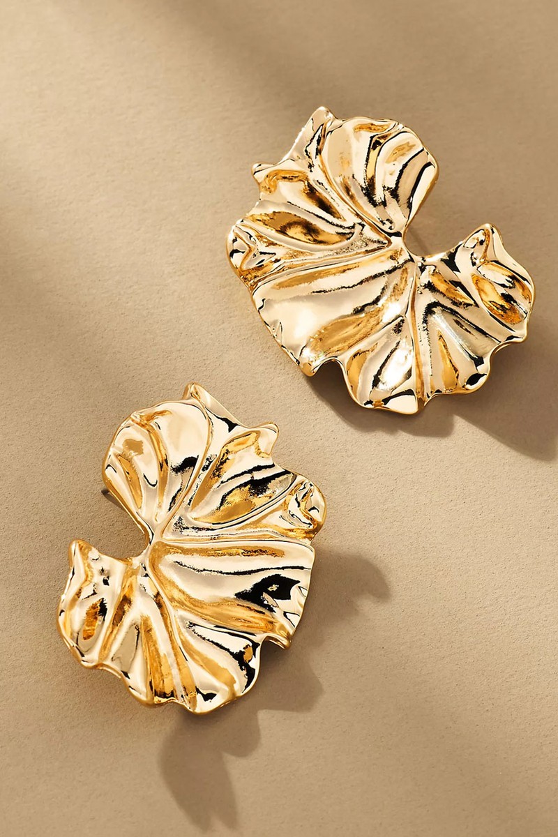 Metal Fluttered Post Earrings from Anthropologie