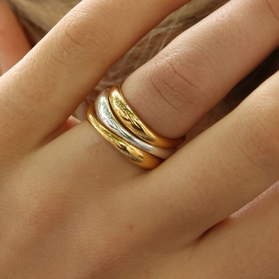 Wave Ring In 22K Yellow Gold Vermeil  from Dinny Hall