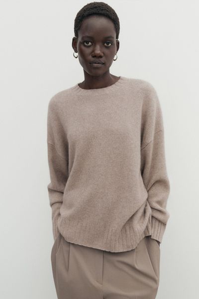 100% Cashmere Oversize Crew Neck Sweater