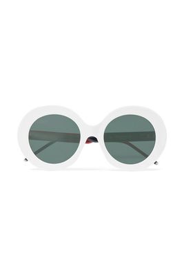 Round-Frame Acetate Mirrored Sunglasses from Thom Browne