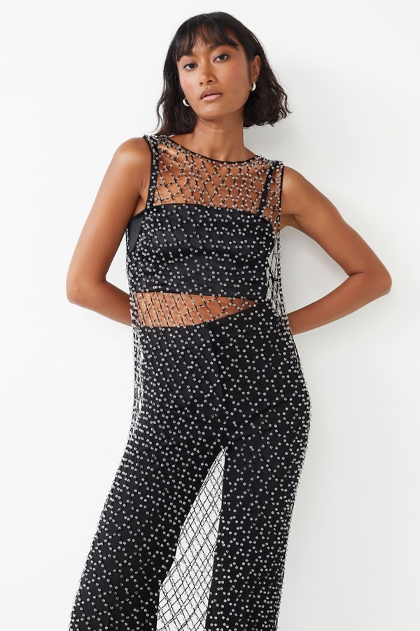 Beaded Sheer Mesh Dress from & Other Stories