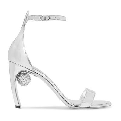 Maeva Crystal-Embellished Metallic Leather Sandals from Nicholas Kirkwood