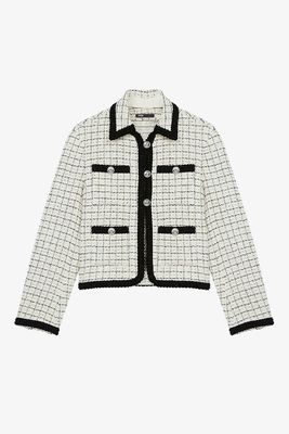 Vitalo Checked Cotton-Blend Tweed Jacket from Maje