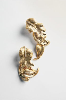 Rhinestone Leaf Earrings from Zara