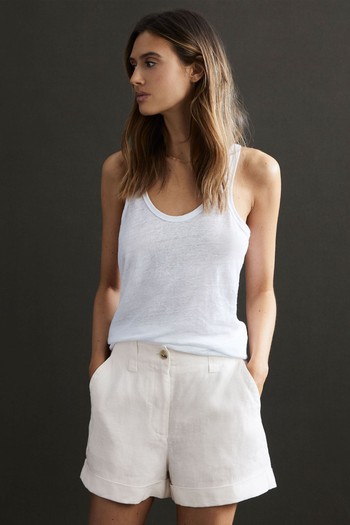 Demi Linen High Rise Garment Dyed Shorts