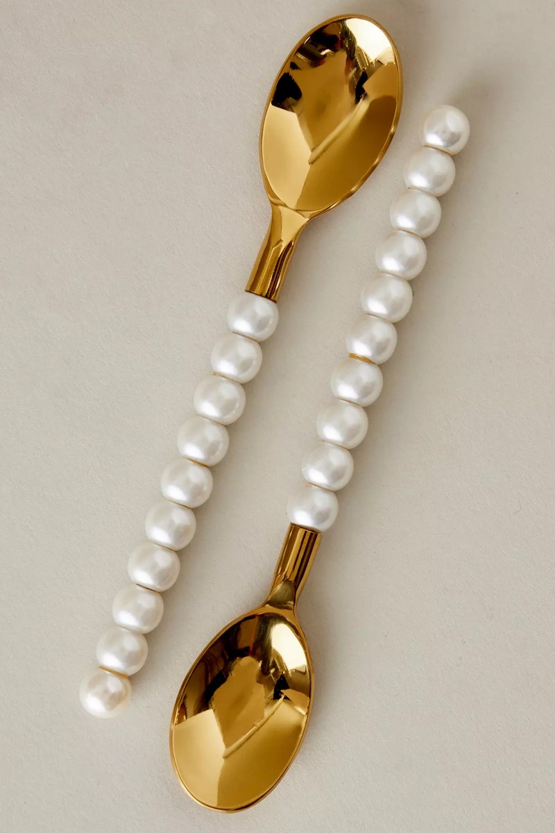 Set of 2 Pearl Spoons from Lepel Club