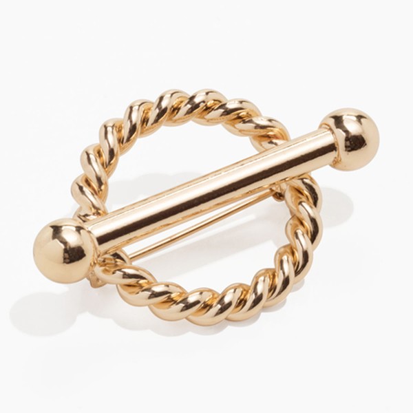 Twisted Circle Bar Brooch from & Other Stories