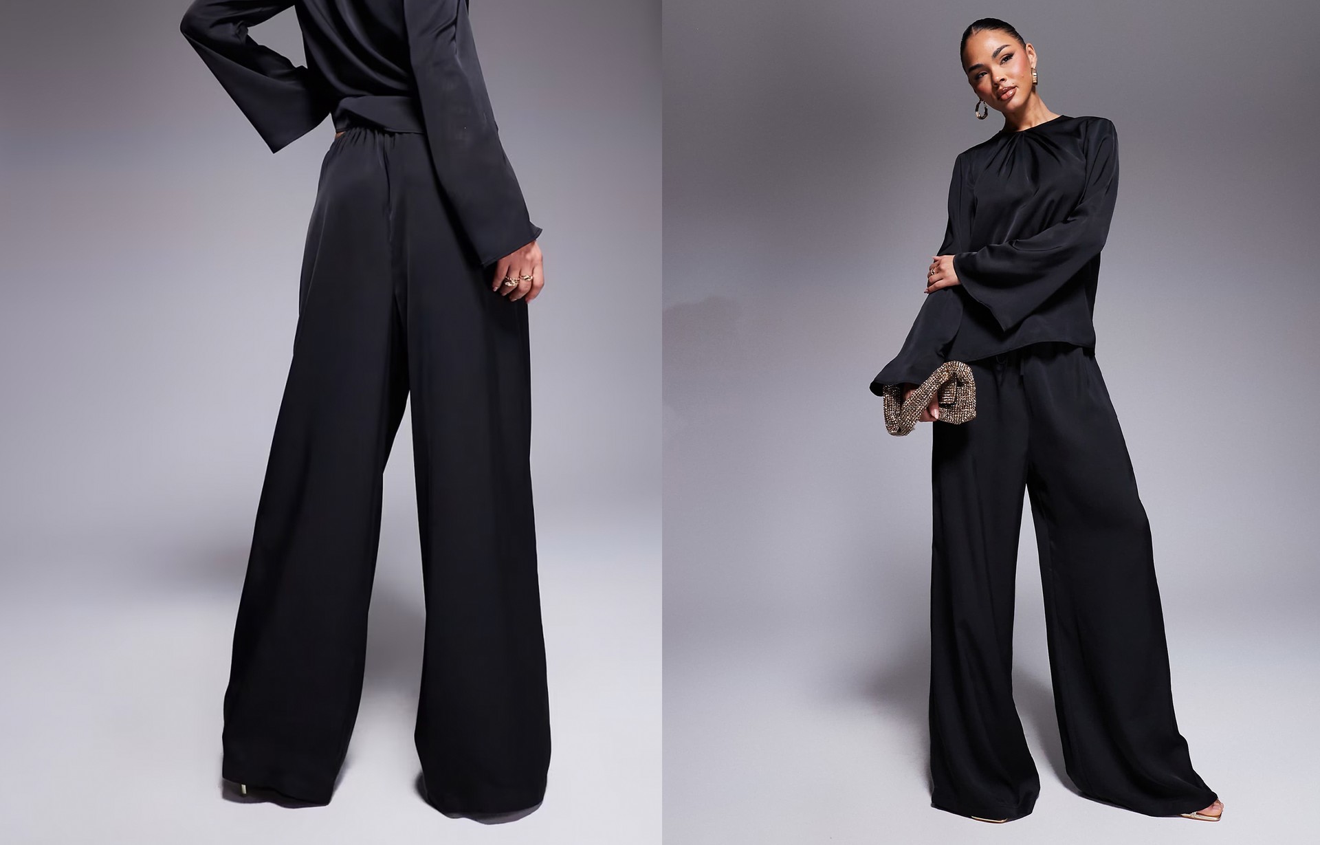 Wide Leg Satin Trousers Co-Ord from ASOS DESIGN