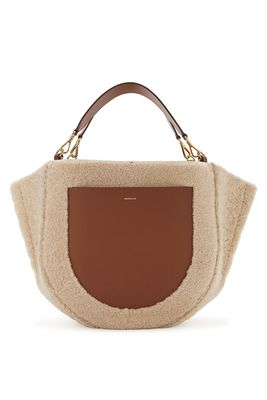 Mia Cream Shearling & Leather Tote from Wandler