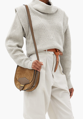 Exaggerated-Shoulder Wool & Cashmere Sweater from Isabel Marant