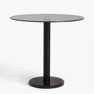 Enzo 2 Seater Glass Round Dining Table