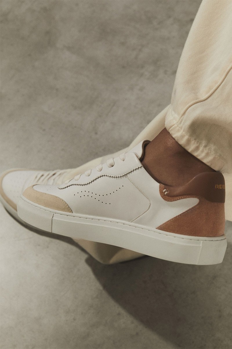 Leather Contrast Detail Trainers from Reiss