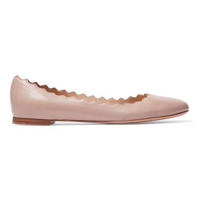 Scalloped Leather Ballet Flats from Chloe