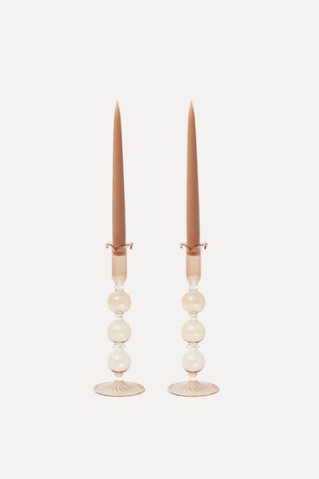 Eden Chestnut Candle Holders from Mrs. Alice