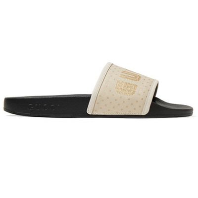 Pursuit Leather Canvas Slides from Gucci