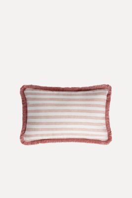 Happy Linen Striped Pillow from Lo Decor