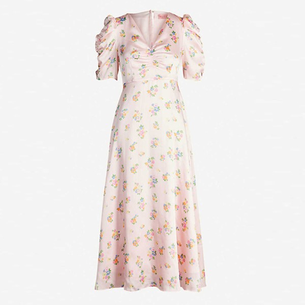Serafina Floral-Print Satin Midi Dress from Kitri
