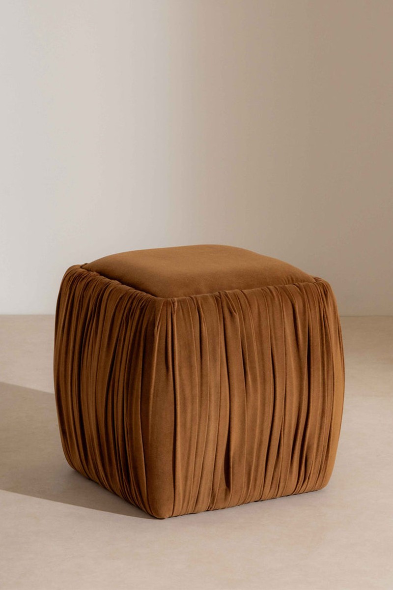 Ruched Velvet Pouffe from Six The Residence