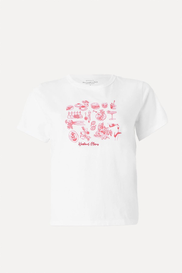 Skimming Monochrome Weekend Plans Tee from Abercrombie & Fitch