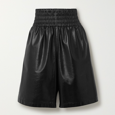 Shirred Leather Shorts from Bottega Veneta