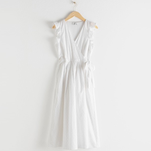Ruffled Cotton Dobby Midi Dress from & Other Stories
