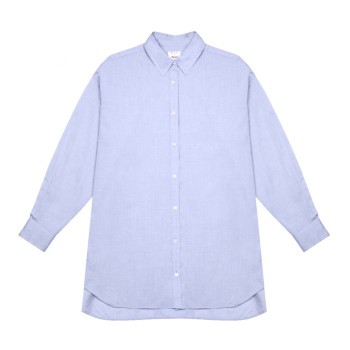 Luxor Batiste Cotton Shirt In Sky Blue from Budd London