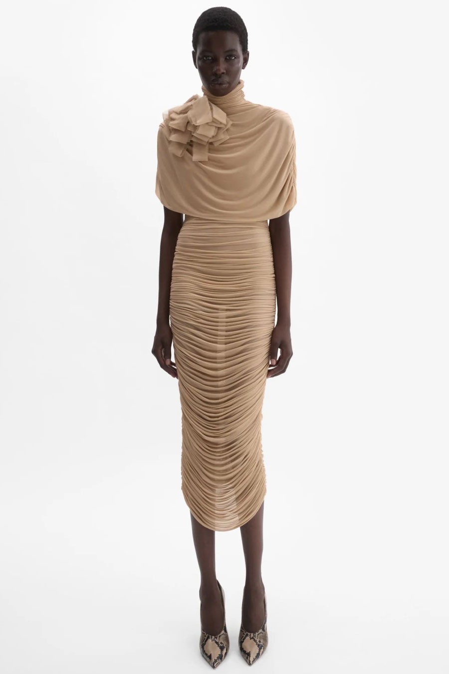 Draped Cape-Effect Midi Dress from Magda Butrym