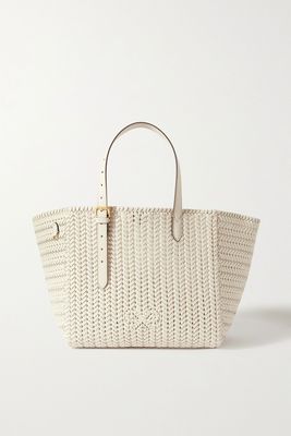 The Neeson Square Woven Textured-Leather Tote from Anya Hindmarch
