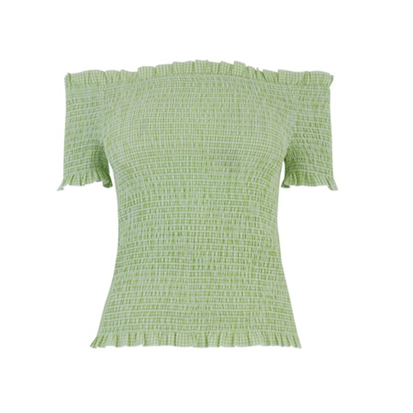Shrimps Gingham Bardot Top