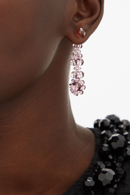 Floral-Crystal Drop Earrings from Simone Rocha